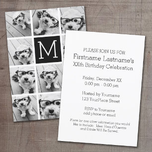 Invitación 11 Collage de cuadrícula con monograma
