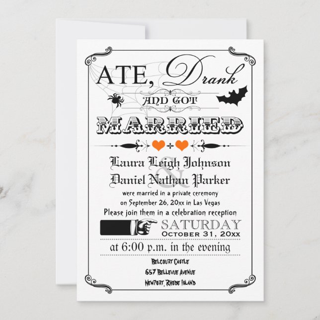 Invitación 11 de la boda del poster y de la (Anverso)