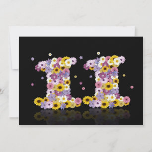 Invitación 11mo Fiesta de cumpleaños, con las letras