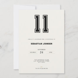 Invitación 11th Birthday Invitation - Minimal Sport Style
