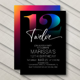 Invitación 12.º cumpleaños moderno