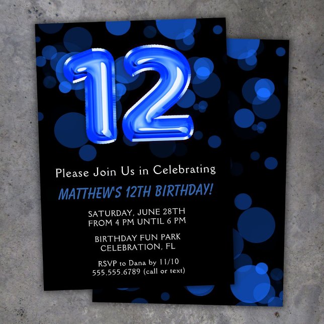 Invitación 12.º Fiesta de los niños de los globos de cumpleañ (Subido por el creador)
