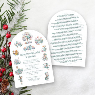 Invitación 12 días de Navidades cantan blanco