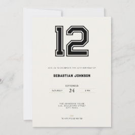 Invitación 12th Birthday Invitation - Minimal Sport Style