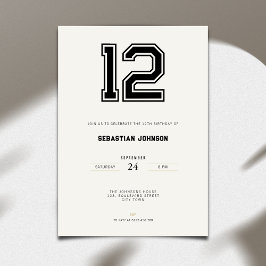 Invitación 12th Birthday Invitation - Minimal Sport Style