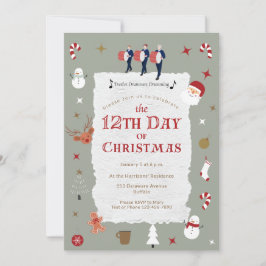 Invitación 12th Day of Christmas Vintage Twelfth Night Party