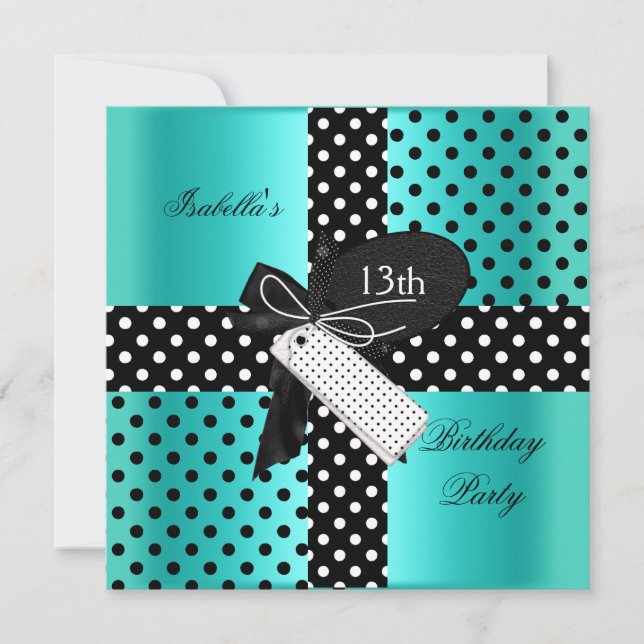 Invitación 13.ª chica adolescente del Partido del Cumpleaños (Anverso)