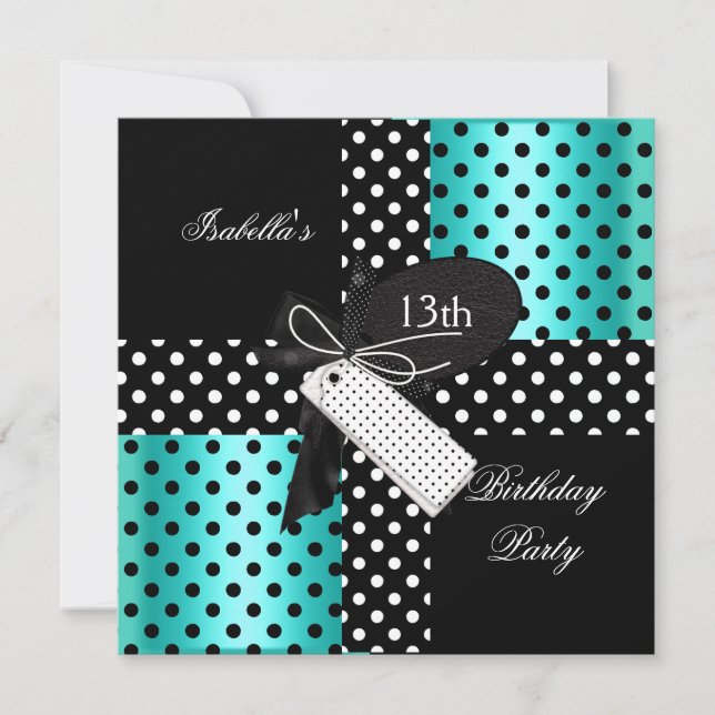 Invitación 13.ª chica adolescente del Partido del Cumpleaños (Anverso)