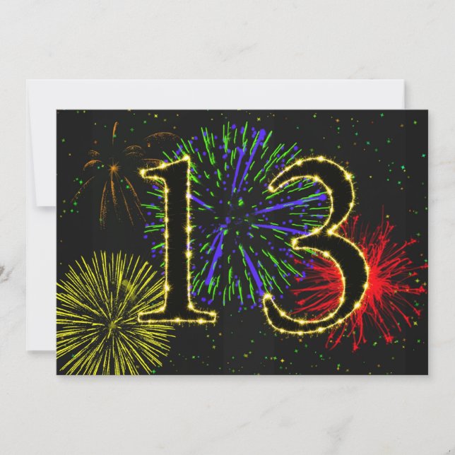 Invitación 13.ª fiesta de cumpleaños invitada (Anverso)