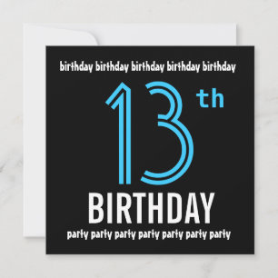 Invitación 13.ª fiesta de cumpleaños número moderno de color