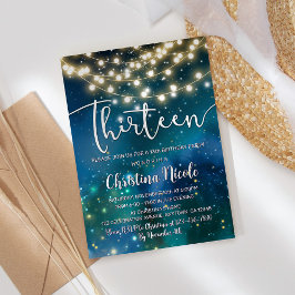 Invitación 13.ª Galaxia Turquesa Verde Azul