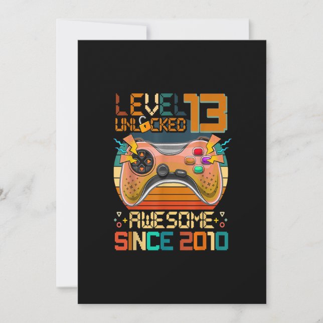 Invitación 13.ª Jornada de Videojuego de Boys Nivel 13 Aw des (Anverso)