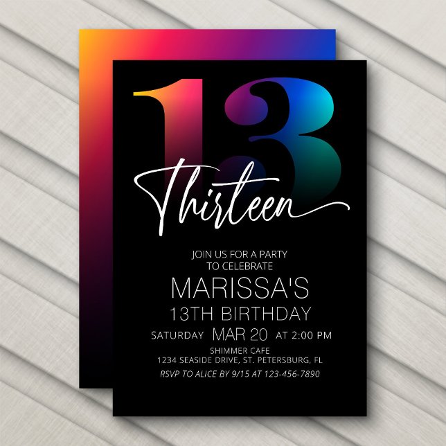 Invitación 13.º cumpleaños moderno (Subido por el creador)