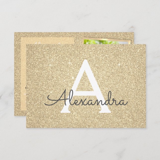 Invitación 13.º cumpleaños Sparkle Luxury Gold Photo (Anverso / Reverso)