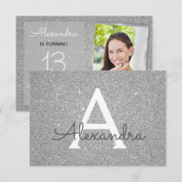 13.º cumpleaños Sparkle Luxury Silver Photo