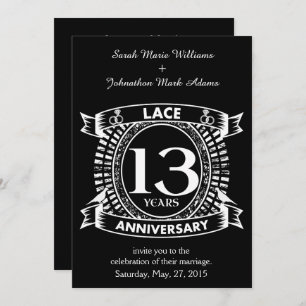 Invitación 13.º lugar del aniversario del boda