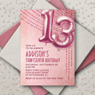 Invitación 13.º Rosa de oro de Chica adolescente