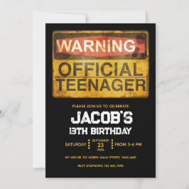 Invitación 13 Year Old Teenage Birthday Boy
