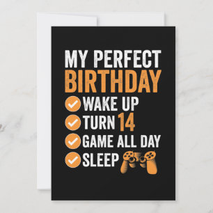 Invitación 14.º Turno 14 Mi Juego Perfecto De Cumpleaños
