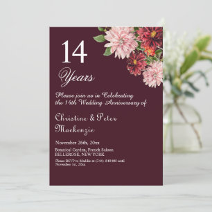 Invitación 14° Aniversario del Boda de Marfil Floral de Borgo