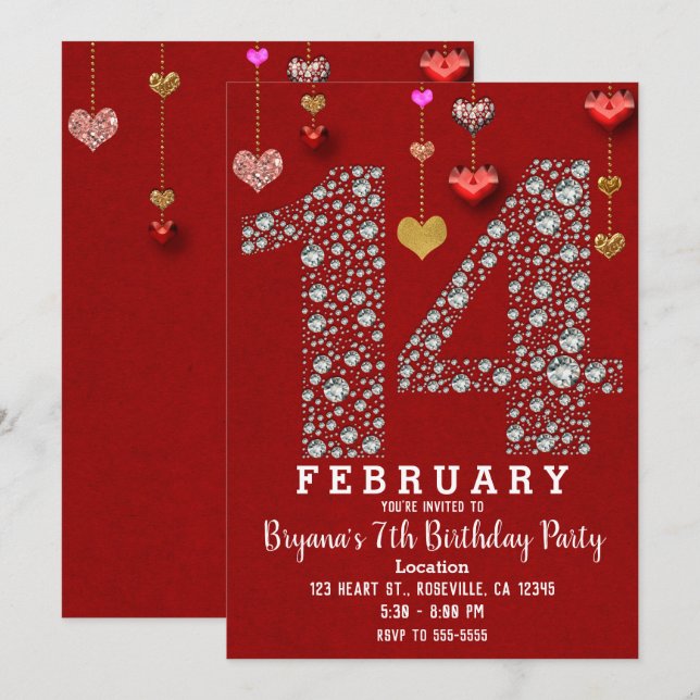 Invitación 14 de febrero 14º Corazón Rojo Fiesta de San Valen (Anverso / Reverso)