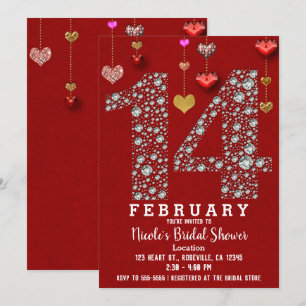 Invitación 14 de febrero 14 cumpleaños de San Valentín, Desay