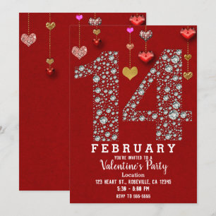 Invitación 14 de febrero Fiesta del Día de San Valentín de Co