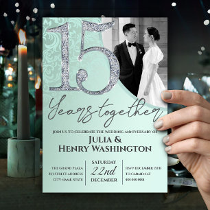 Invitación 15º Aniversario de Boda Moderno y Elegante