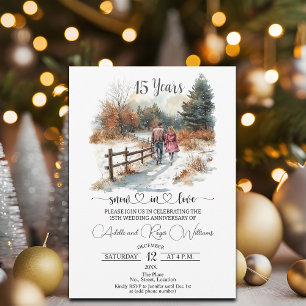 Invitación 15º Aniversario de Boda Paisaje Invernal Romántico