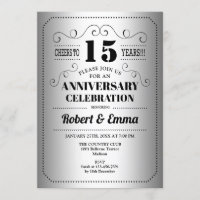 15º aniversario de bodas - Plata y Negro