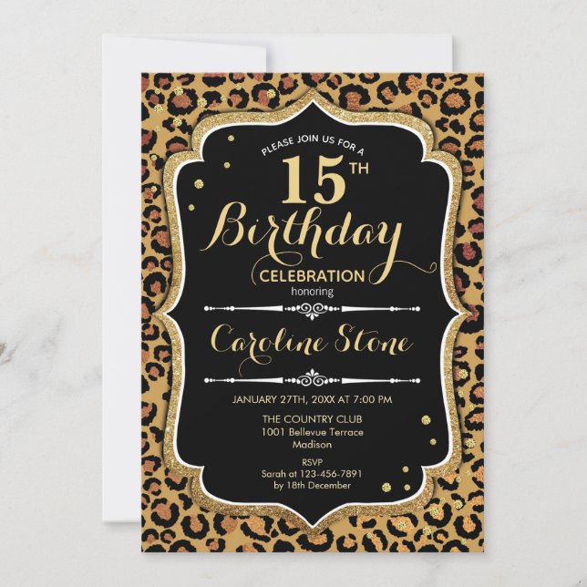 Invitación 15º cumpleaños - Imprimir (Anverso)