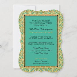 Invitación 15.ª Fiesta de Cumpleaños Glam Gran Estilo Gatsby