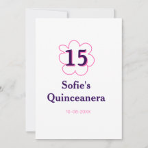 15.ª quinceañera feliz cumpleaños púrpura rosa