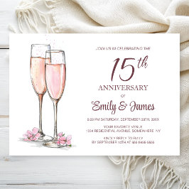Invitación 15.º Aniversario Boda Champagne