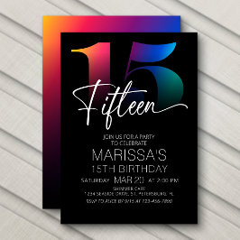Invitación 15.º cumpleaños moderno