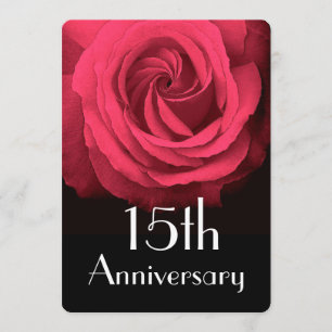 Invitación 15° Aniversario Boda Ruby Red Rose A02D
