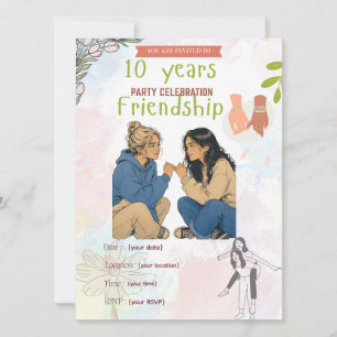 Invitación 15 Años de Amistad & Contando   Mejores Amigos