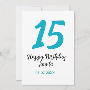 Invitación 15 años quiencenera añadir fecha año azul templ