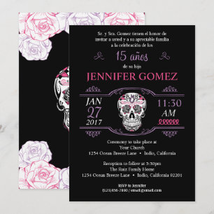 Invitación 15 Años Quinceañera Aniversario de la quema de azú