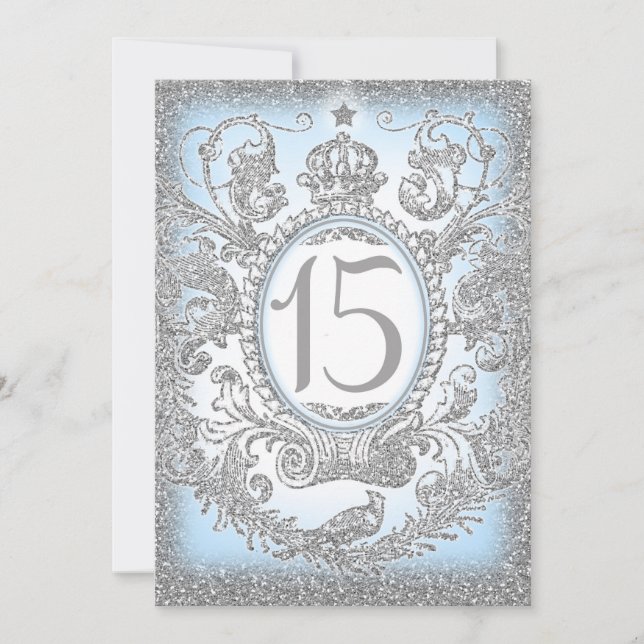 Invitación 15 Once Upon a Time Princess Blue (Anverso)