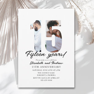 Invitación 15th Anniversary with Photo Minimalist