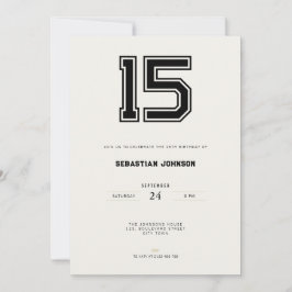 Invitación 15th Birthday Invitation - Minimal Sport Style