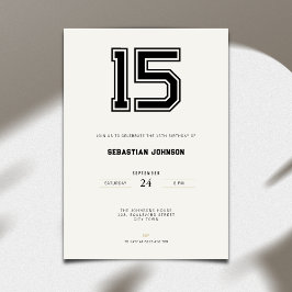 Invitación 15th Birthday Invitation - Minimal Sport Style