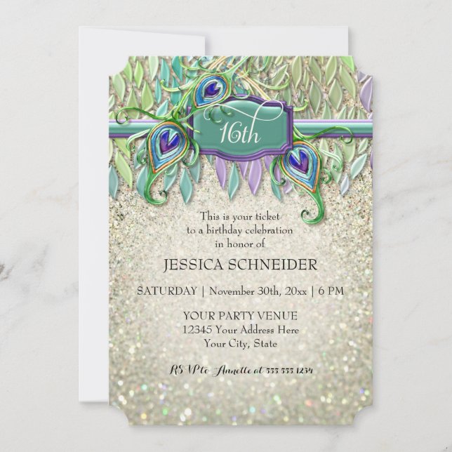 Invitación 16.ª Dulce Fiesta de Cumpleaños (Anverso)