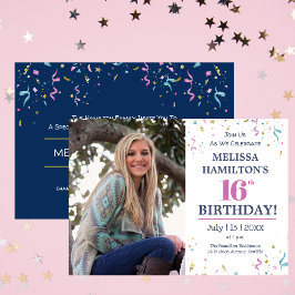 Invitación 16.ª Fiesta de cumpleaños de la foto