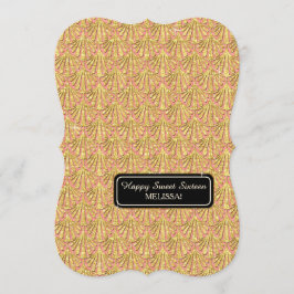 Invitación 16.ª Fiesta de Cumpleaños Glam Great Gatsby Style