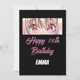 Invitación 16.º Anime de Cumpleaños