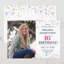 Invitación 16.º cumpleaños - Fiesta fotográfico