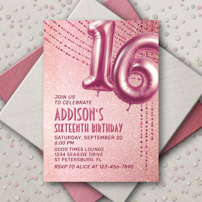 Invitación 16.º Rosa de oro de adolescente Chica (Subido por el creador)