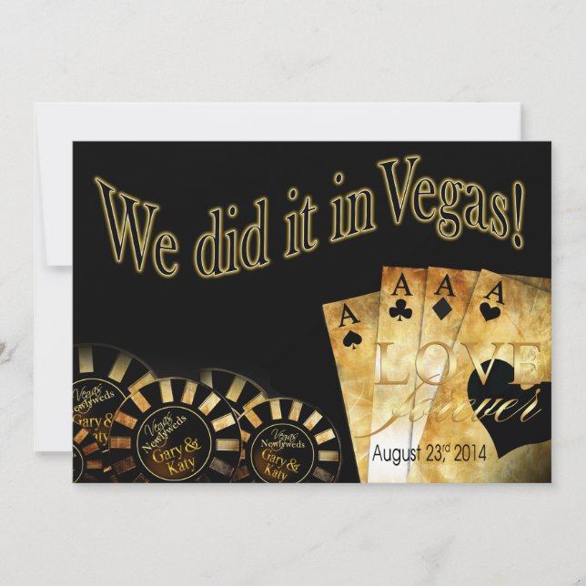 Invitación 16:30 Gary y Katy Las Vegas Deluxe Boda (Anverso)
